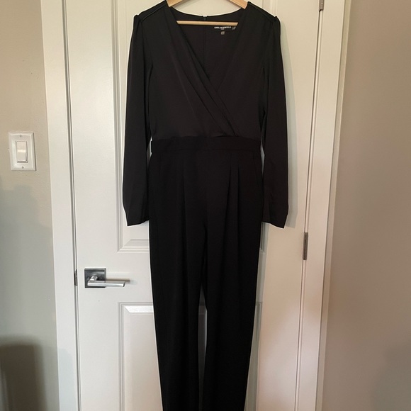 Black Surplice Jumpsuit - Picture 4 of 11